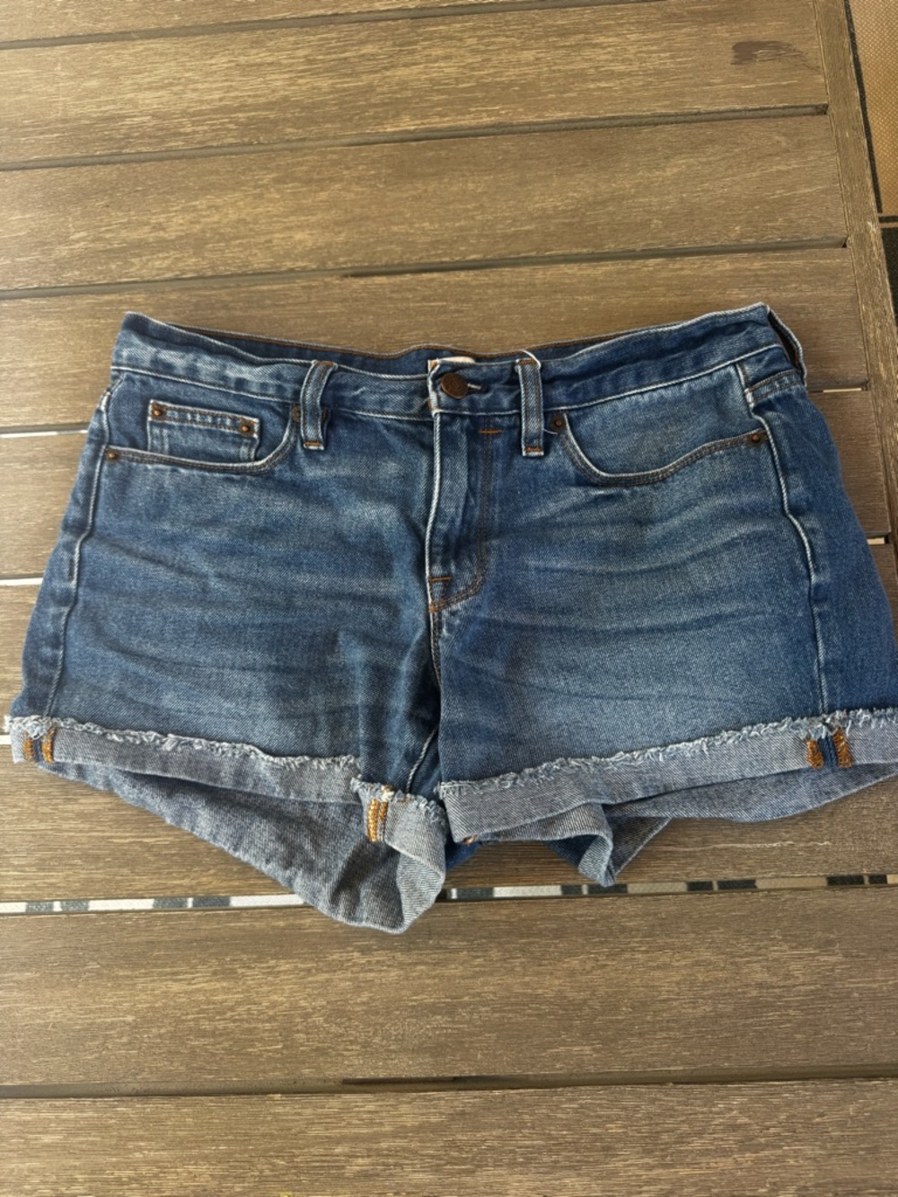 J. Crew Dark Blue Rolled Hem Denim Shorts